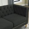 NicBex 58 Inch Velvet Buttons Tufted Couch Loveseat Sofa with Metal Legs for Living Room,Small Space,Apartment,Black - 4 of 4