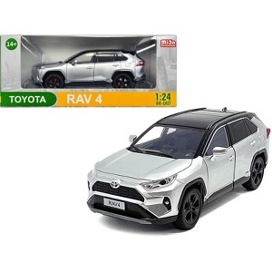 Toyota Rav4 Hybrid XSE Silver Metallic with Black Top and Sunroof 1/24 Diecast Model Car - 1 of 3