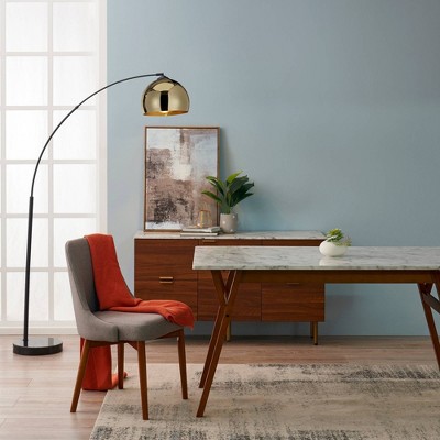 Ashton Faux Marble and Walnut Rectangular Dining Table