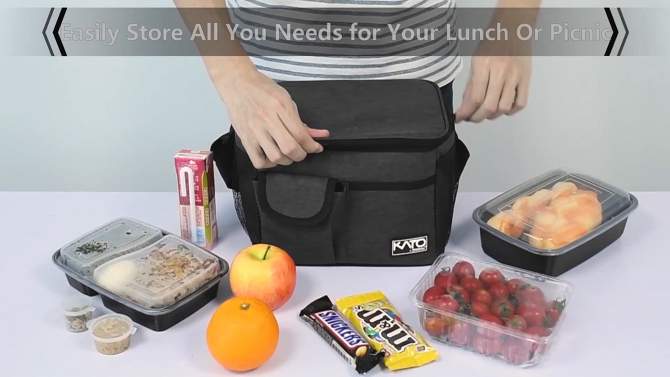 Tirrinia Lunch Bag, Insulated Leakproof Thermal Reusable Lunch Box with 4 Pockets for Adult, Lunch Bag Cooler Tote for Office Work Picnic, 2 of 9, play video