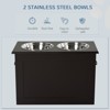 DSVIMOY Raised Pet Feeding Storage Station with 2 Bowls, Base for Large Dogs and Other Large Pets, Dark Brown, 23.5"*11.75"*16.25" - 4 of 4