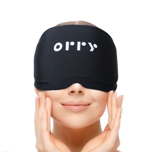 Orry Gel Ice Mask for Eyes & Forehead – Reusable Cold/Heat Therapy for Migraine, Headache, Swollen Eyes, Adjustable Compression (Black) - 1 of 4