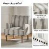 Set of 2 Venere Bedroom Wooden Upholstered Armchair with Nailhead Trim and Unique Stripe Design | ARTFUL LIVING DESIGN - 3 of 4