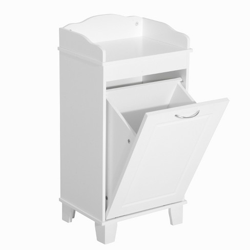 HOMCOM 31 Tilt Out Laundry Hamper, Free Standing Home Organizer Hamper,  Bathroom Storage Cabinet, White