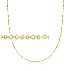 Pure Collection by Ross-Simons 2.5mm 14kt Yellow Gold Rolo-Link Necklace - 1 of 4