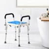 VEVOR Shower Chair, 400 lbs Capacity, Adjustable Height Shower Stool, Non-slip Bathroom Bench Bath Chair for Elderly Disabled Handicap，white+Blue - 2 of 4