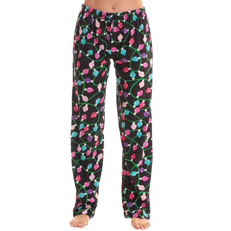Just Love Womens Christmas Print Knit Jersey Pajama Pants - Winter Cotton PJs, 1 of 4