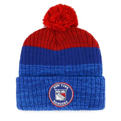 NEW YORK RANGERS NHL WOMEN NAVY SNOWFLAKE CUFFLESS KNIT BEANIE HAT SKI CAP  NWT