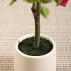 Kazeila Artificial Bougainvillea Tree with White Planter, Tall Faux Bougainvillea Trees with Red Flowers - 4 of 4