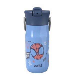Zak Designs 14oz Spidey & Friends Stainless Steel Vacuum Harmony Straw Water Bottle Blue - 1 of 4