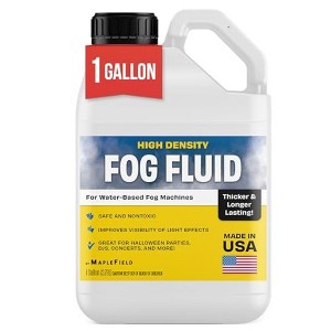 Maplefield High-Density Fog Machine Fluid - 1 gallon - Water-Based Formula - Compatible with 700+ Watt Machines - 1 of 4