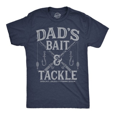 Мужские футболки Crazy Dog T-Shirts, Inc. Mens Funny T Shirts Dads Bait and Tackle Sarcastic Fathers Day Graphic Novelty Fishing Tee for Men - Crazy Dog Men's T Shirt Gift for Dad Navy XL