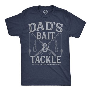 Mens Funny T Shirts Dads Bait And Tackle Sarcastic Fathers Day Graphic Novelty Fishing Tee For Men - Crazy Dog Men's T Shirt - 1 of 4