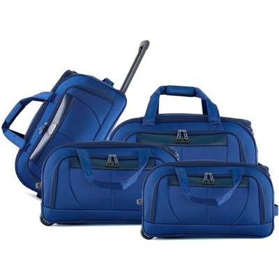 IZOD Carol Soft Shell Duffel Set – 4-Piece Lightweight Rolling Travel Bags
