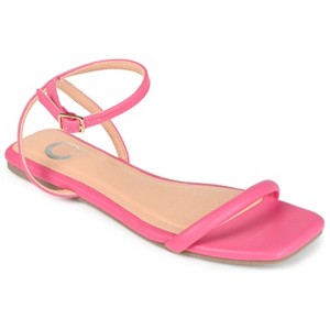 Journee Collection Womens Veena Ankle Strap Low Block Heel Sandals Magenta 11 - 1 of 4