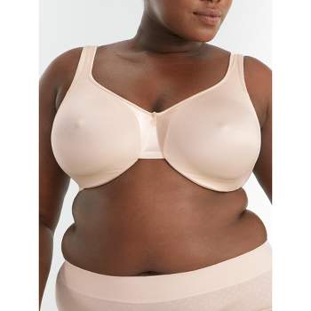 Curvy Couture Women's Cotton Luxe Unlined Wireless Bra Blushing Rose 36D