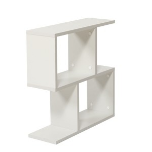 SEVOBAL Utility Storage Shelves Rectangle 4 Shelves End Table with Open Storage Sleek Design for Living Room Small Space, Gray, 7"*23"*23" - 1 of 4