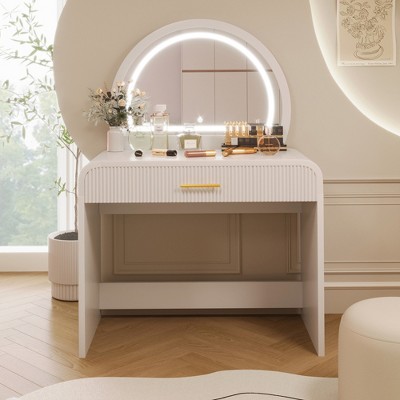YONWAY 39" Makeup Vanity Desk, with Lights and Desk Vanity Table Set, for Bedroom
