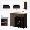 Celebalcony Rolling Kitchen Island Cart With Butcher Block Top – Portable Workstation With Storage Shelves, 2 Drawers & Locking Wheels - 2 of 4