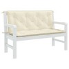 vidaXL Indoor/Outdoor Bench Cushions 2 pcs, Non-slip, Water-Repellent, Cream White 47.2"x19.7"x2.8" - 4 of 4