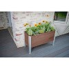 Vita 16"x39" Wide Rectangular Vinyl URBANA Greens Planter Box Espresso: Weather-Resistant, with Trellis - 2 of 4