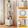 ORRD 5-Tier 360° Rotating Bookshelf with Drawer, White Corner Bookcase for Small Spaces, Bedroom or Living Room - 2 of 4