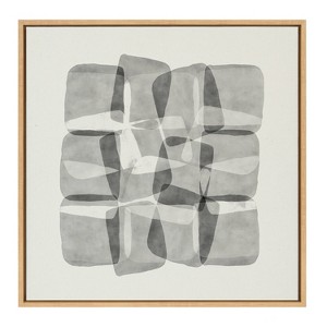30" x 30" Sylvie Neutral Mod Abstraction Black and White Framed Canvas Natural - Kate & Laurel All Things Decor: Amy Lighthall - 1 of 4
