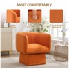 360 Degree Swivel Barrel Accent Sofa Chair, Round Armchair with Wide Cushion, Fluffy Velvet Fabric Chair for Living Room, Bedroom, Office - 4 of 4