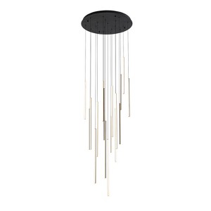 LLHZSY 18-Light Dimmable Integrated LED Chandelier Linear Kitchen Island Light Fixture-Black - 1 of 4