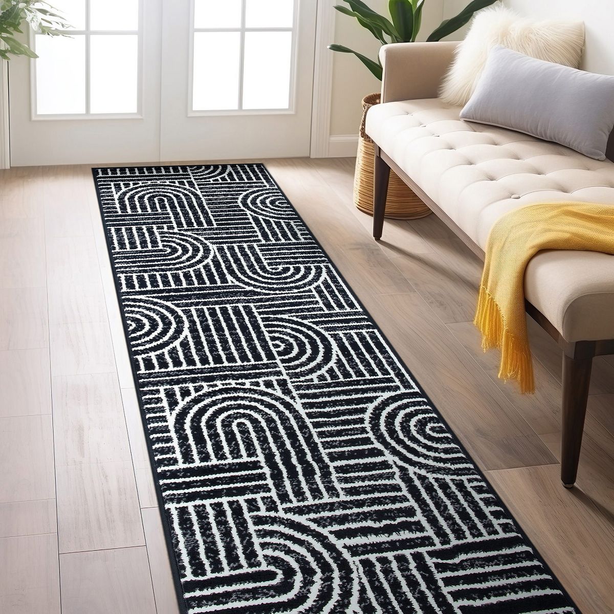 World Rug Gallery Contemporary Stripe Arch Design Area Rug: Stain & Fade-Resistant, Low Pile, Pet Friendly - thumbnail 7
