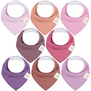 8pk Organic Baby Bandana Bibs, Baby Drool Bibs for Baby Boy, Girl, Baby Bibs for Infant, Newborn - 1 of 4