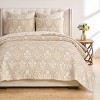 Greenland Home Fashions 3-Piece Coverlet Set – Natural Woven Polyester Quilt with Matching Pillow Shams - 4 of 4