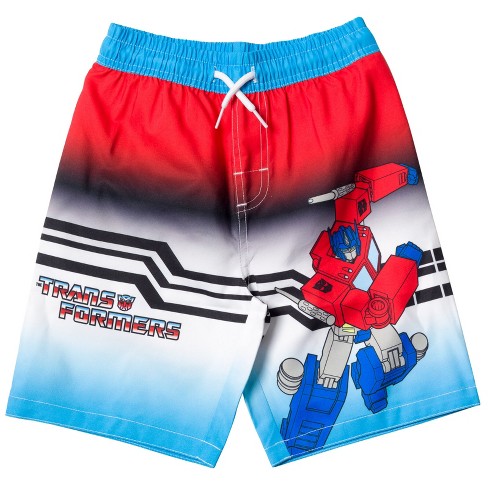 Transformers Optimus Prime Big Boys Swim Trunks Bathing Suit Multicolor 10- 12 : Target