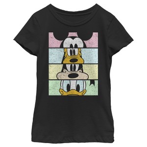 Girl's Disney Mickey & Friends Cropped Portraits T-Shirt - 1 of 4