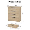 Jojoka 4-Drawer Wood Dresser with Embedded Handles – Modern Storage Cabinet for Bedroom, Nursery, Entryway & Living Room, Natural Finish - 2 of 4