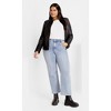 Women's Plus Size Ribbed Biker Jacket - black | CITY CHIC - 2 of 4