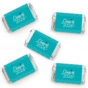 Big Dot of Happiness 2026 Teal Graduation Party - Mini Candy Bar Wrapper Stickers - Small Favors - 40 Count - 1 of 4
