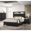 Vynxaria Contemporary Modern 1pc Nightstand - Black Finish, White Faux Marble Top, 2 Drawers, Bedroom Furniture (1pc Only) - 2 of 4