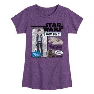 Girls' - Star Wars - Han Solo Action Figure Fitted Short Sleeve Graphic T-Shirt - 1 of 4