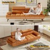 Homhougo 86" Faux Leather Futon Sofa Bed, 3-Seater Convertible Loveseat with Adjustable Backrest & 6-Position Headrest - 4 of 4