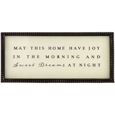 Northlight Joy and Sweet Dreams Framed Metal Wall Sign - 17.75"