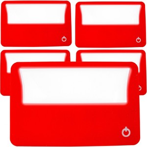 5 Star Super Deals 4 LED Credit Card Magnifying Glass Compact Slim Size 3X Magnifier Illuminated Lens Wallet Reader - Crafts Portable Travel - 1 of 4