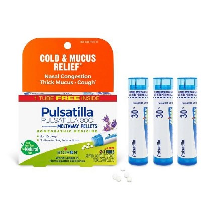 Pulsatilla 30C 3 MDT by Boiron Homeopathic Medicine For Cold & Mucus Relief  -  3 Pack Pellet