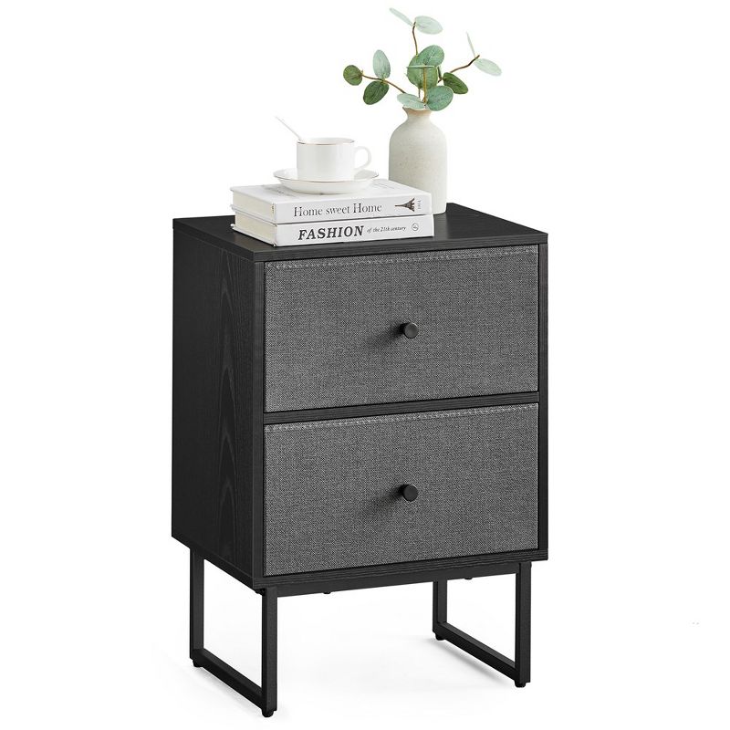 VASAGLE Nightstands Bedside Table Small Dresser with Removable Fabric Drawers, End Table Side Table, 2 of 9