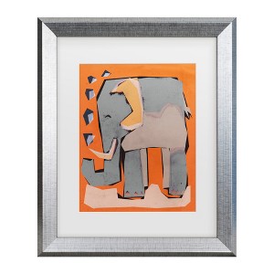 Trademark Fine Art - Treechild Happy Elephant Matted Framed Art - 1 of 4