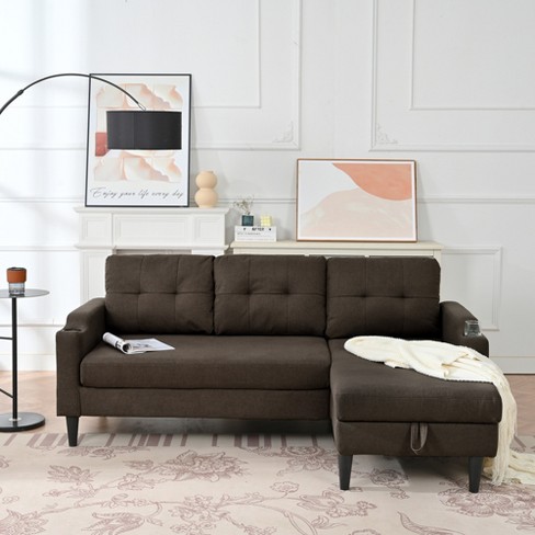 Brown sleeper deals sofa sectional