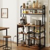 Coucheta Bakers Rack with Wire Basket, Industrial Microwave Stand with Power Outlet, 6-Tier Storage Shelves for Dining & Living Room - 2 of 4