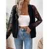 Women's Elegant Lace - Paneled Long - Sleeve Bomber Jacket, Stylish Zip - Up Outerwear for Casual and Daily Wear - 2 of 4