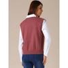 INSPIRE CHIC Women's V-Neck Sleeveless Uniform Classic Knitted Pullover Sweater Vest - 4 of 4