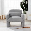 MYINDA Stylish and Minimalist Teddy Fleece Single Sofa Chair with Arms and Pillow, Armchair, Accent Chair for Living Room, Bedroom - 2 of 4